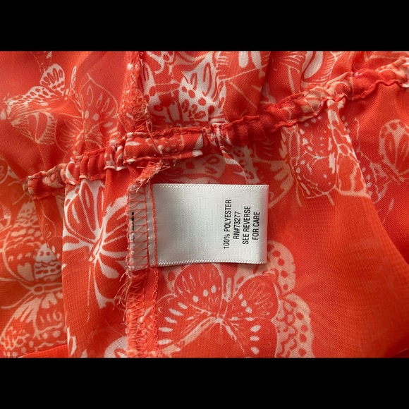 Coral Apt. 9 Butterfly Printed Sheer Top Size XL - Picture 6 of 6